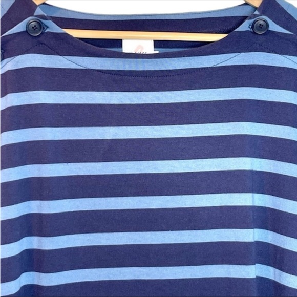 THE NINES BY HATCH Long Sleeve Cotton Boatneck Maternity Blouse Striped, NWT - Picture 6 of 8